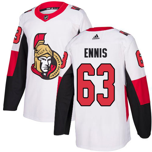 Adidas Ottawa Senators #63 Tyler Ennis White Road Authentic Stitched Youth Jersey Youth