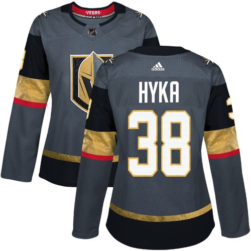 Adidas Golden Vegas Golden Knights #38 Tomas Hyka Grey Home Authentic Women's Stitched Jersey Womens