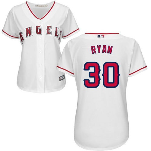 Los Angeles Angels #30 Nolan Ryan White Home Women's Stitched Jersey Womens
