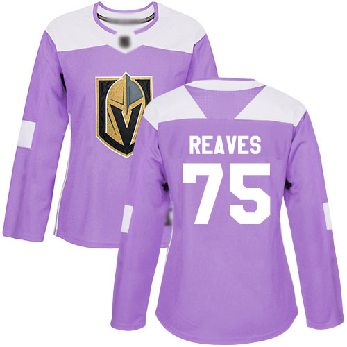 Adidas Golden Vegas Golden Knights #75 Ryan Reaves Purple Authentic Fights Cancer Women's Stitched Jersey Womens