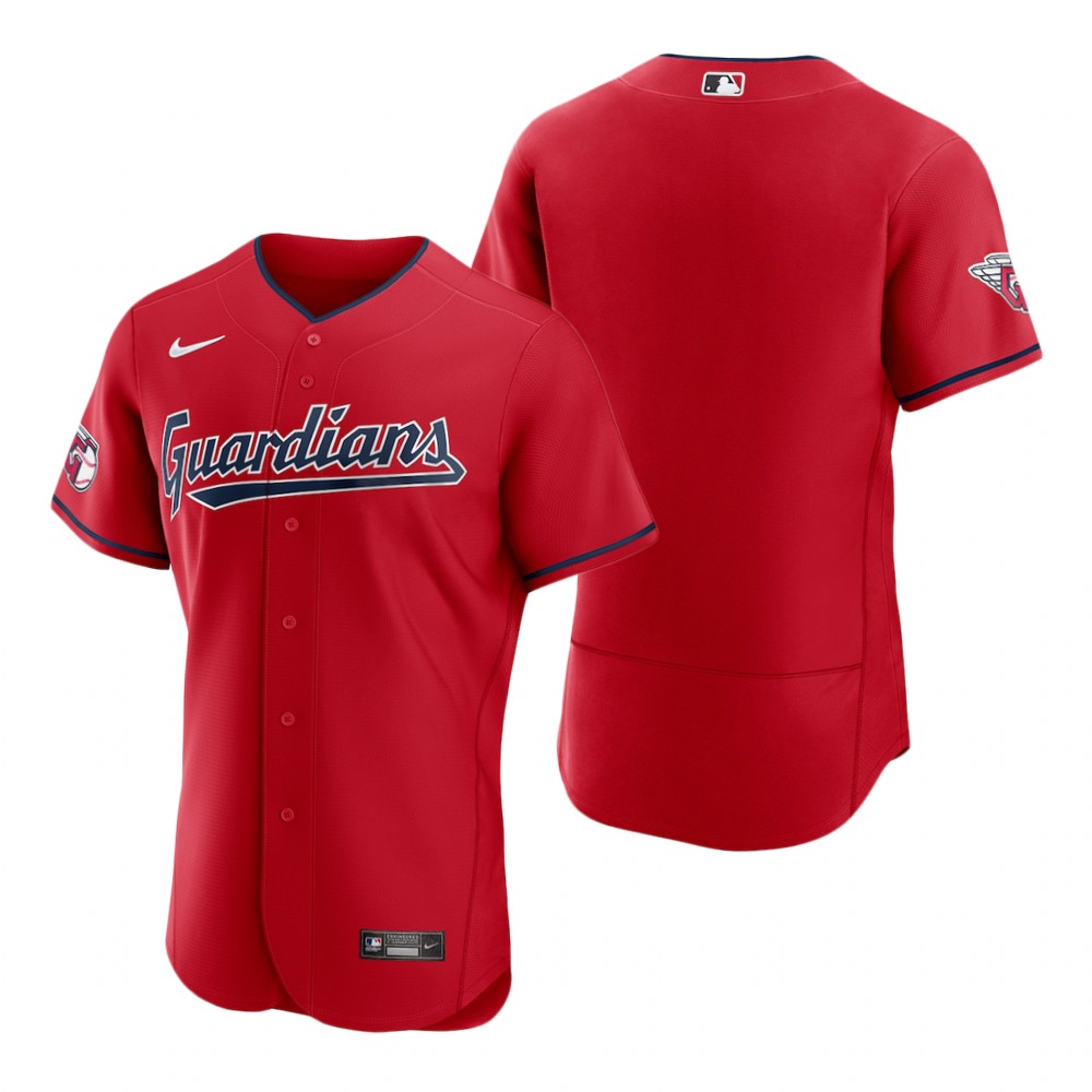 Cleveland Guardians Blank Red Men's 2022 Authentic Alternate Jersey