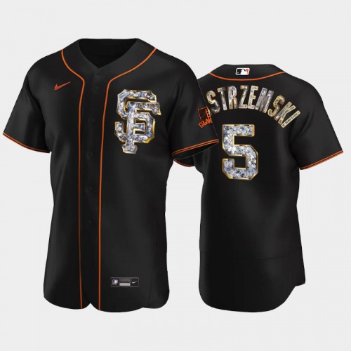 San Francisco San Francisco Giants #5 Mike Yastrzemski Men's Diamond Edition Jersey - Black Men's