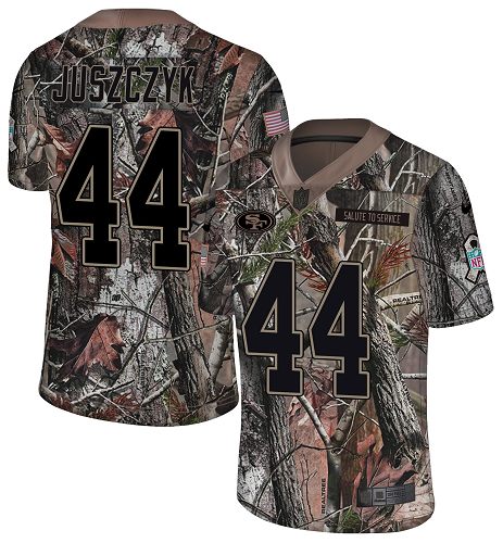49ers #44 Kyle Juszczyk Camo Youth Stitched Limited Rush Realtree Jersey
