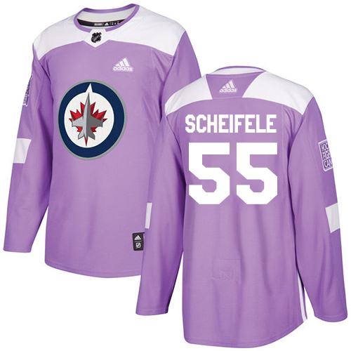 Adidas Winnipeg Jets #55 Mark Scheifele Purple Authentic Fights Cancer Stitched Youth Jersey Youth