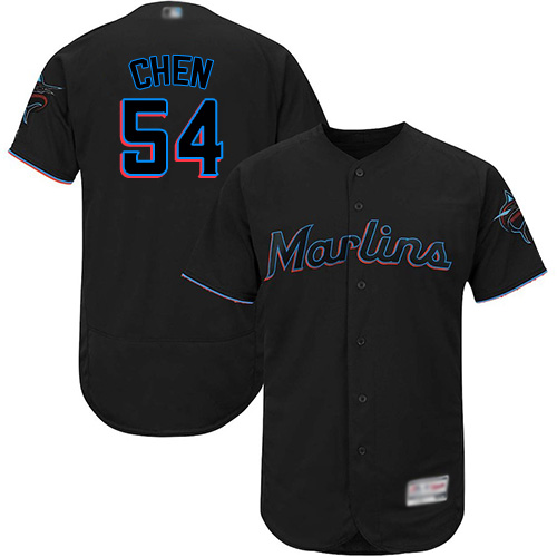 Miami Marlins #54 Wei-Yin Chen Black Flexbase Authentic Collection Stitched Jersey Men's
