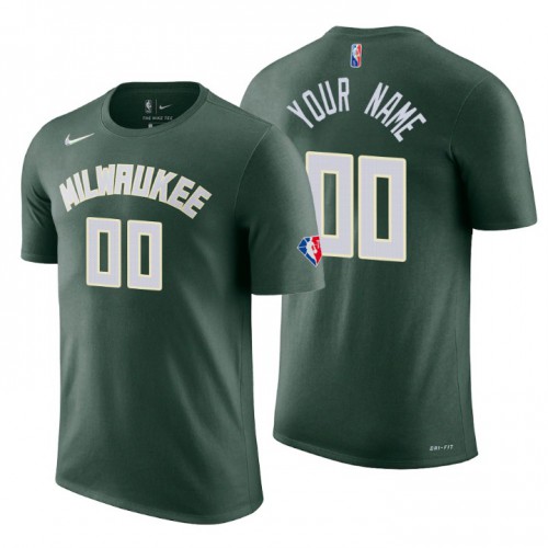Milwaukee Bucks Custom Green Men's 2021-22 75th Anniversary Diamond T-Shirt