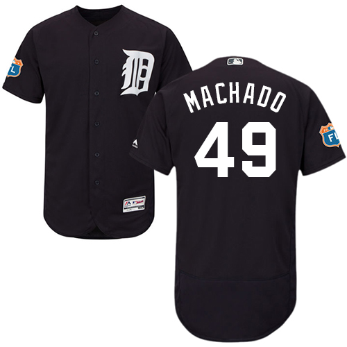 Detroit Tigers #49 Dixon Machado Navy Blue Flexbase Authentic Collection Stitched Jersey Men's