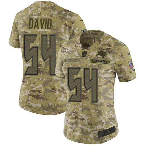 Buccaneers #54 Lavonte David Camo Women's Stitched Limited 2018 Salute To Service Jersey