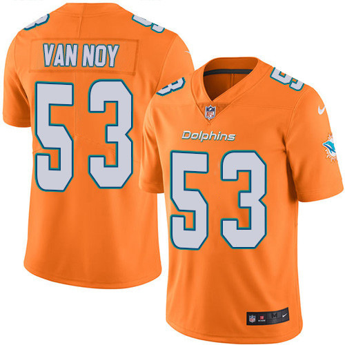 Miami Dolphins #53 Kyle Van Noy Orange Men's Stitched Limited Rush Jersey Men's
