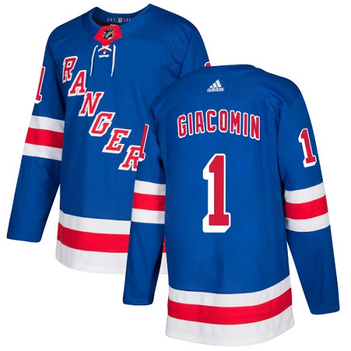 Adidas New York Rangers #1 Eddie Giacomin Royal Blue Home Authentic Stitched Jersey Men's