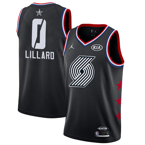 Portland Trail Blazers #0 Damian Lillard Black Youth Jordan Swingman 2019 All-Star Game Jersey Youth