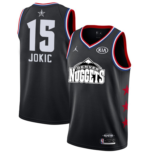Denver Nuggets #15 Nikola Jokic Black Jordan Swingman 2019 All-Star Game Jersey Mens