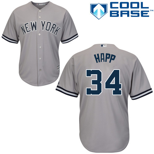 New York Yankees #34 J.A. Happ Grey New Cool Base Stitched Youth Jersey Youth
