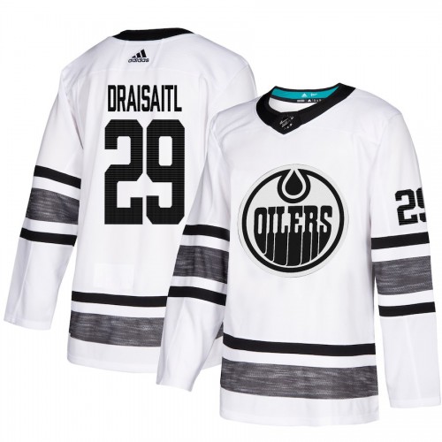 Adidas Edmonton Oilers #29 Leon Draisaitl White Authentic 2019 All-Star Stitched Jersey Men's