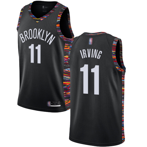 Brooklyn Nets #11 Kyrie Irving Black Swingman City Edition 2018/19 Jersey Mens
