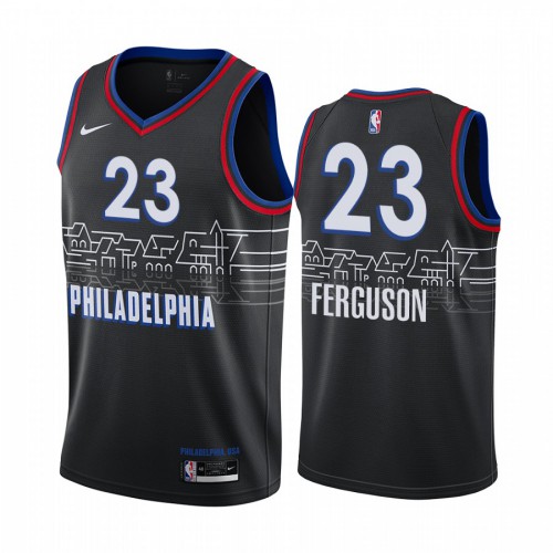 Philadelphia 76ers #23 Terrance Ferguson Black Swingman 2020-21 City Edition Jersey Mens