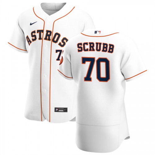 Houston Houston Astros #70 Andre Scrubb Men's White Home 2020 Authentic Player Jersey Men's