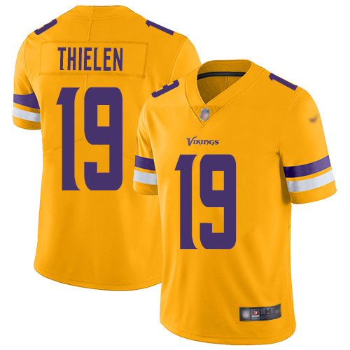 Vikings #19 Adam Thielen Gold Youth Stitched Limited Inverted Legend Jersey
