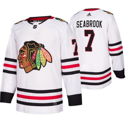 Chicago Chicago Blackhawks #7 Brent Seabrook 2019-20 Away Authentic Player White Jersey Men's