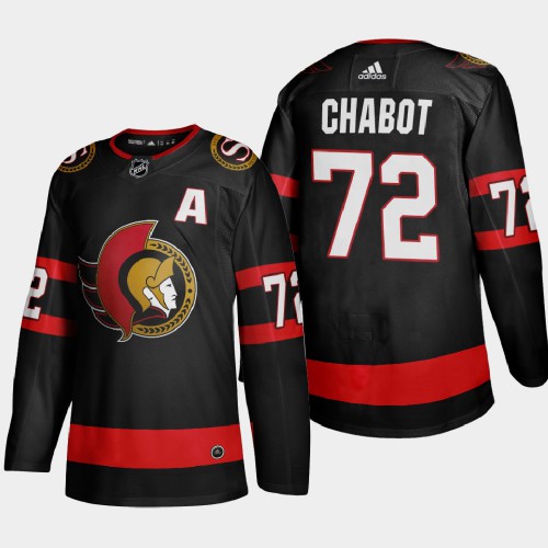 Ottawa Ottawa Senators #72 Thomas Chabot Men's Adidas 2020-21 Authentic Player Home Stitched Jersey Black Men's