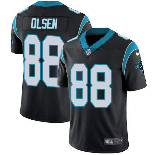 Carolina Panthers #88 Greg Olsen Black Team Color Men's Stitched Vapor Untouchable Limited Jersey Men's