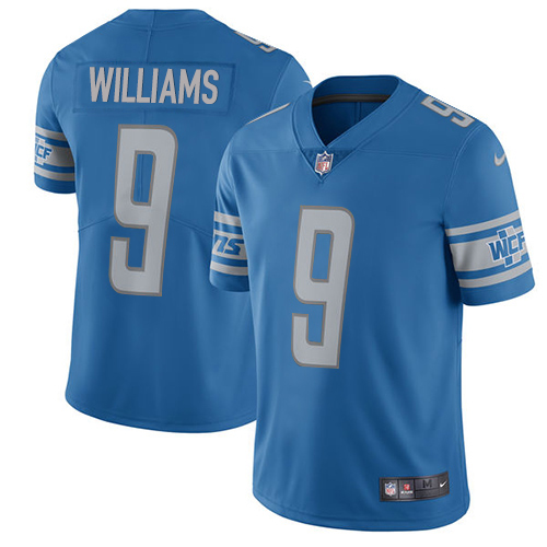 Lions #9 Jameson Williams Blue Team Color Youth Stitched Vapor Untouchable Limited Jersey