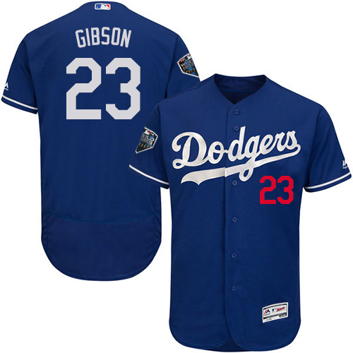 Los Angeles Dodgers #23 Kirk Gibson Blue Flexbase Authentic Collection 2018 World Series Stitched Jersey Men's