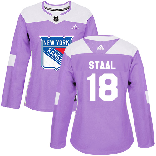 Adidas New York Rangers #18 Marc Staal Purple Authentic Fights Cancer Women's Stitched Jersey Womens