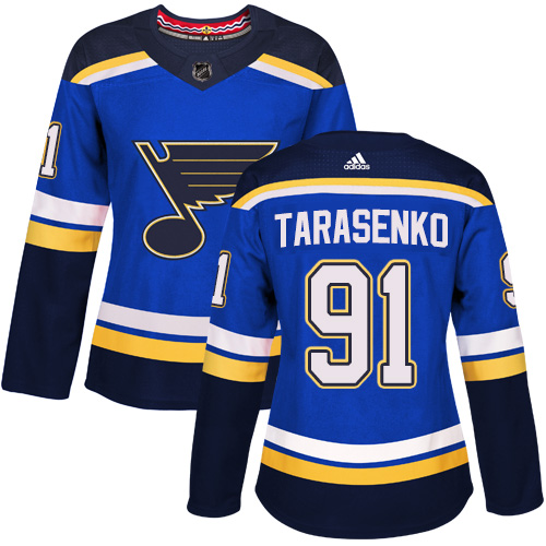 Adidas St. Louis Blues #91 Vladimir Tarasenko Blue Home Authentic Women's Stitched Jersey Womens
