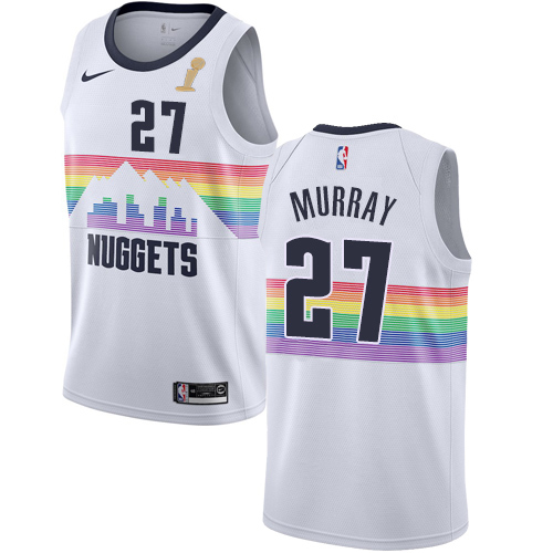 Denver Nuggets #27 Jamal Murray White Swingman City Edition Youth 2023 Finals Champions Jersey