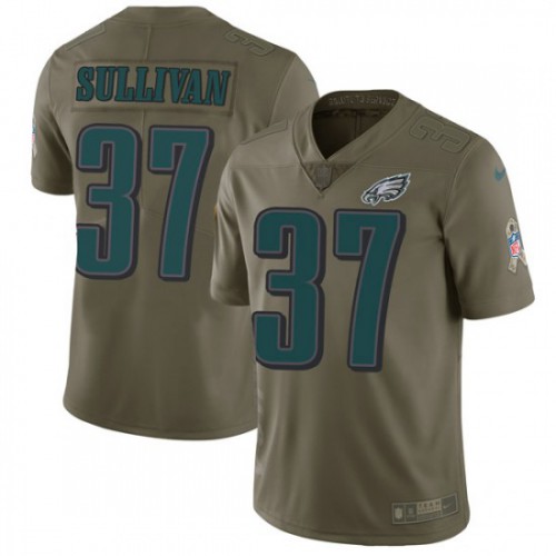 Philadelphia Eagles #37 Tre Sullivan Olive Men's Stitched Limited 2017 Salute To Service Jersey Men's
