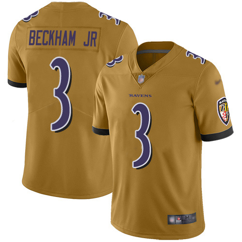 Ravens #3 Odell Beckham Jr. Gold Youth Stitched Limited Inverted Legend Jersey
