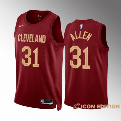 Cleveland Cleveland Cavaliers #31 Jarrett Allen Mens Wine 2022-23 Icon Edition Jersey Mens