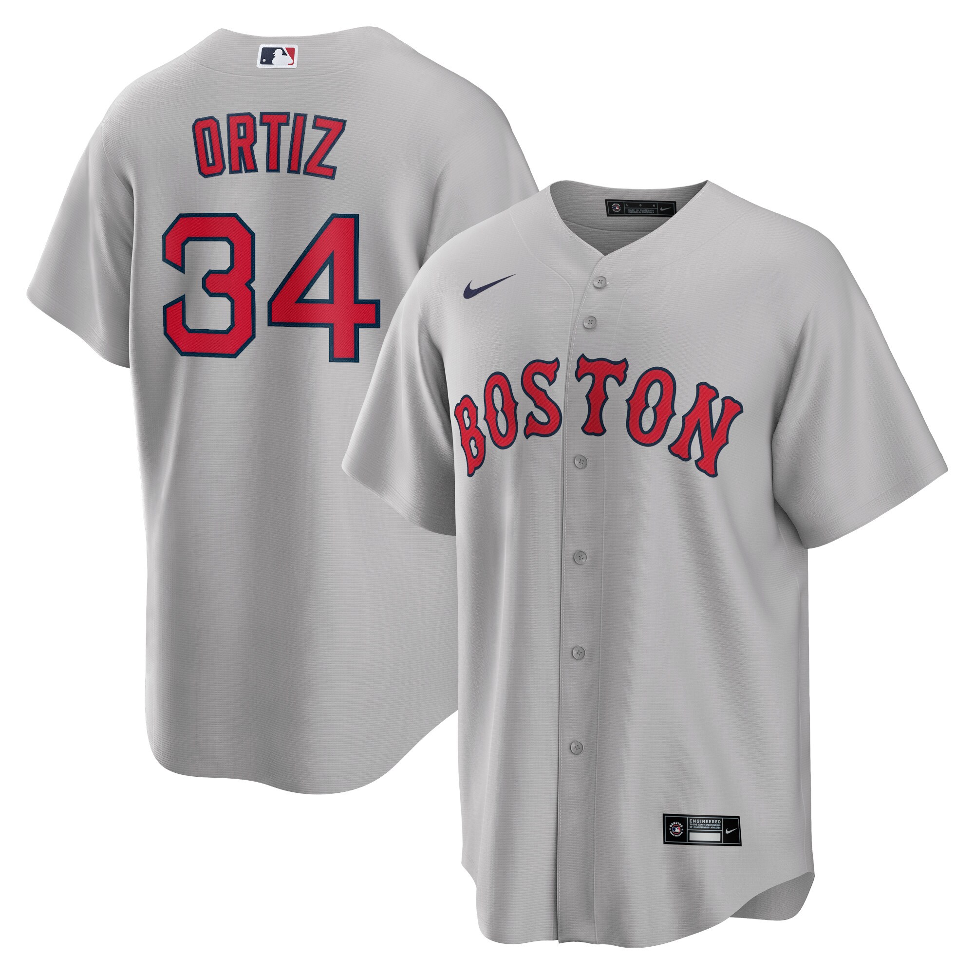 Men's Youth Women's David Ortiz Boston Red Sox Road Player Jersey – Gray