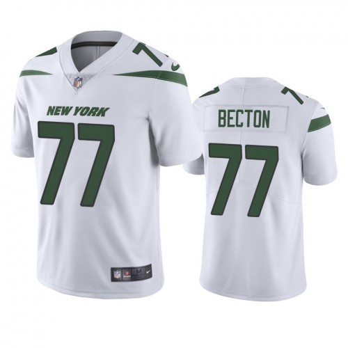 New York New York Jets #77 Mekhi Becton Men's White 2020 Draft Vapor Limited Jersey Men's