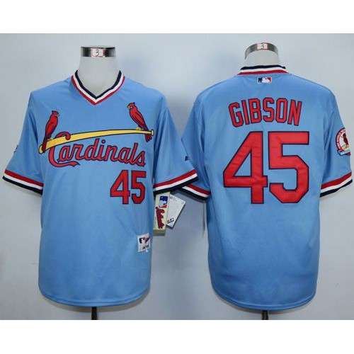 St.Louis Cardinals #45 Bob Gibson Blue 1982 Turn Back The Clock Stitched Jersey Men's