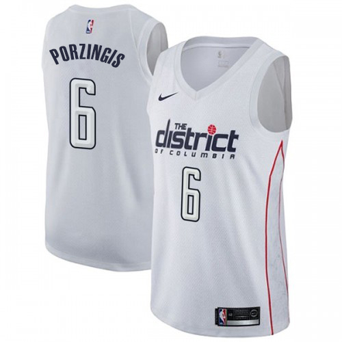 Washington Wizards #6 Kristaps Porzingis White Womens Swingman City Edition Jersey Womens