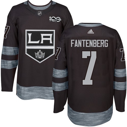 Adidas Los Angeles Kings #7 Oscar Fantenberg Black 1917-2017 100th Anniversary Stitched Jersey Men's