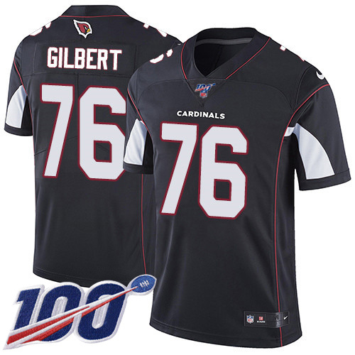Arizona Cardinals #76 Marcus Gilbert Black Alternate Men's Stitched 100th Season Vapor Limited Jersey Men's