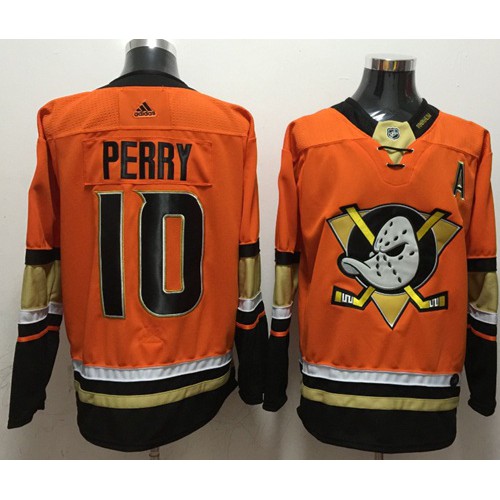 Adidas Anaheim Ducks #10 Corey Perry Orange Authentic Stitched Jersey Men's