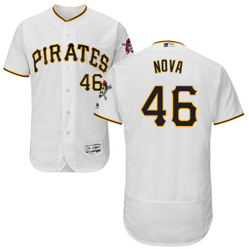 Pittsburgh Pirates #46 Ivan Nova White Flexbase Authentic Collection Stitched Jersey Men's