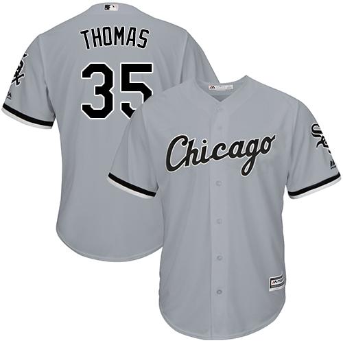 Chicago White Sox #35 Frank Thomas Grey Road Cool Base Stitched Youth Jersey Youth