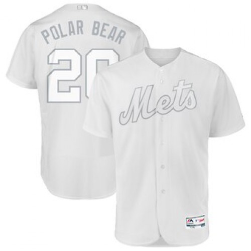 New York New York Mets #20 Pete Alonso Polar Bear Majestic 2019 Players' Weekend Flex Base Authentic Player Jersey White Men's