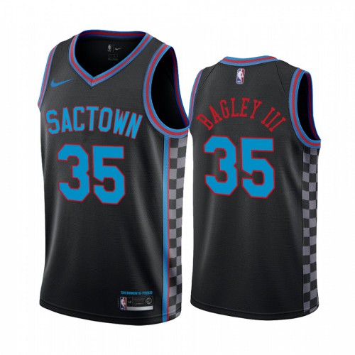 Sacramento Kings #35 Marvin Bagley III Black Youth Swingman 2020-21 City Edition Jersey Youth
