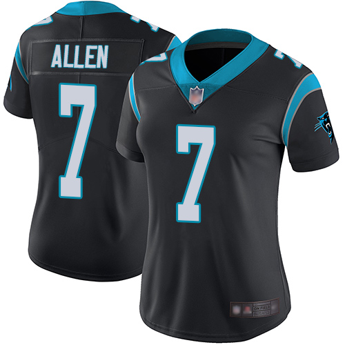 Carolina Panthers #7 Kyle Allen Black Team Color Women's Stitched Vapor Untouchable Limited Jersey Womens