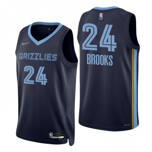 Memphis Grizzlies #24 Dillon Brooks Navy Mens 2021-22 75th Anniversary Diamond Swingman Jersey - Icon Edition Mens