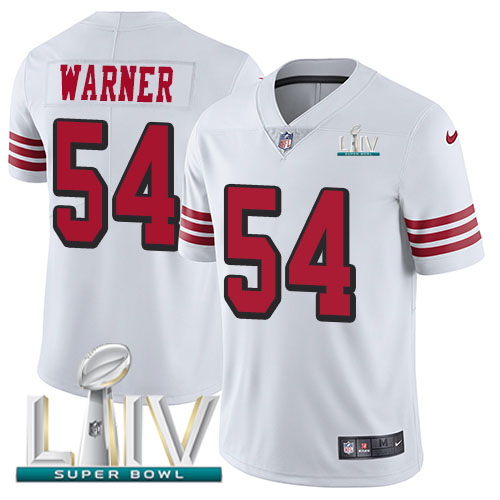 49ers #54 Fred Warner White Super Bowl LIV 2020 Rush Youth Stitched Vapor Untouchable Limited Jersey