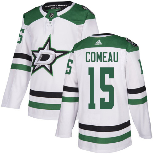 Adidas Dallas Stars #15 Blake Comeau White Road Authentic Stitched Jersey Men's