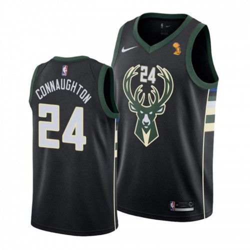 Milwaukee Bucks #24 Pat Connaughton Youth 2021 Finals Champions Swingman Statement Edition Jersey Black Youth