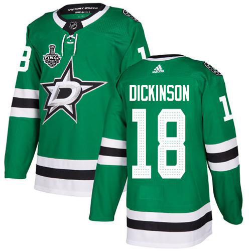 Adidas Dallas Stars #18 Jason Dickinson Green Home Authentic 2020 Stanley Cup Final Stitched Jersey Men's